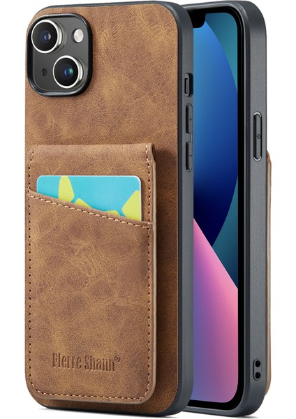 Xstepcase Apple iPhone 13 Rfıd Engelleme Pu Deri+Tpu Kickstand Cover Için Kart Tutucu Telefon Kılıfı (Yurt Dışından)