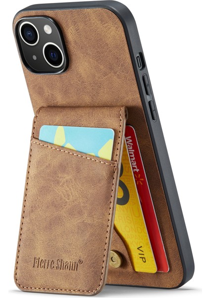 Xstepcase Apple iPhone 13 Rfıd Engelleme Pu Deri+Tpu Kickstand Cover Için Kart Tutucu Telefon Kılıfı (Yurt Dışından)