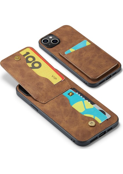 Xstepcase Apple iPhone 13 Rfıd Engelleme Pu Deri+Tpu Kickstand Cover Için Kart Tutucu Telefon Kılıfı (Yurt Dışından)