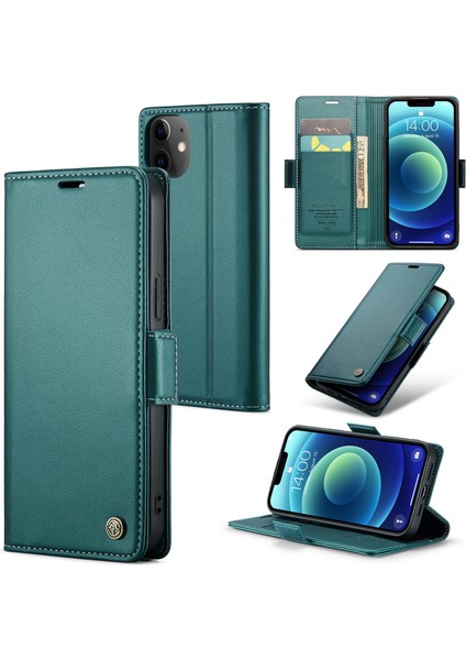 Xstepcase Apple iPhone 12 Mini, Rfıd Engelleme Litchi Doku Deri Telefon Kapağı Için Stand Cüzdan Kılıfı (Yurt Dışından)