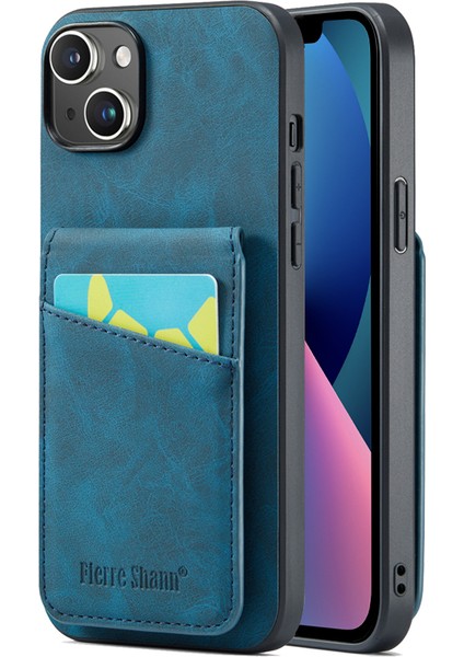 Xstepcase Apple iPhone 13 Rfıd Engelleme Pu Deri+Tpu Kickstand Cover Için Kart Tutucu Telefon Kılıfı (Yurt Dışından)