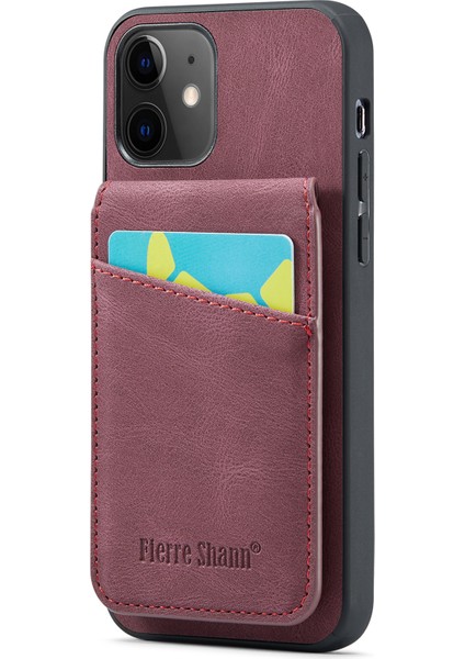 Xstepcase Apple iPhone 12/12 Pro 6.1 Kart Yuvaları Kickstand Pu Deri+Tpu Kılıfı (Yurt Dışından)