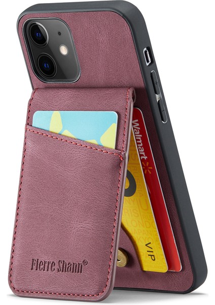Xstepcase Apple iPhone 12/12 Pro 6.1 Kart Yuvaları Kickstand Pu Deri+Tpu Kılıfı (Yurt Dışından)
