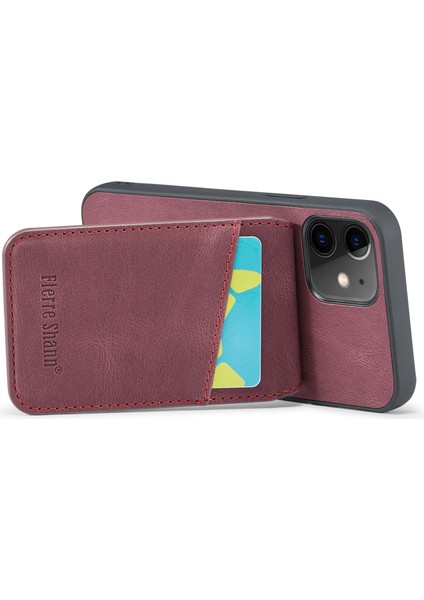 Xstepcase Apple iPhone 12/12 Pro 6.1 Kart Yuvaları Kickstand Pu Deri+Tpu Kılıfı (Yurt Dışından)