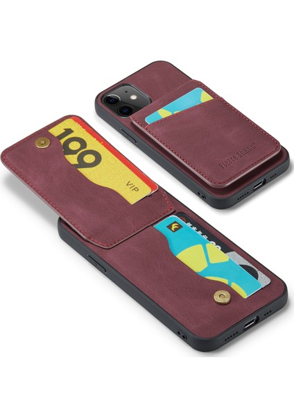 Xstepcase Apple iPhone 12/12 Pro 6.1 Kart Yuvaları Kickstand Pu Deri+Tpu Kılıfı (Yurt Dışından)