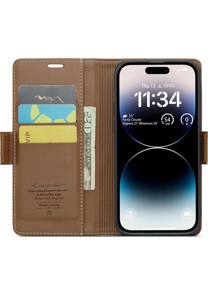 Xstepcase Apple iPhone 14 Pro Max Için Rfıd Engelleme Telefon Kapağı, Pu Deri Cep Telefonu Cüzdan Stand Kılıfı (Yurt Dışından) modelleri