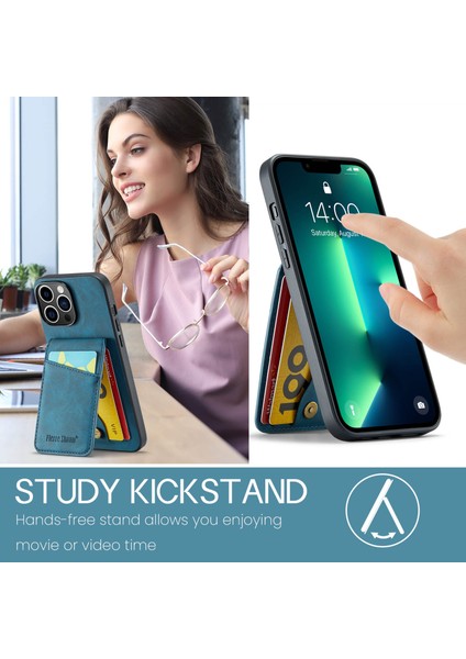 Xstepcase Apple iPhone 13 Pro Maks Kart Tutucu Için Telefon Kickstand Case Rfıd Blowantock Pu Deri+Tpu Kapak (Yurt Dışından) indirimleri