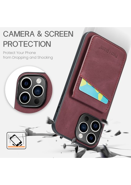 Xstepcase Apple iPhone 14 Pro Max Kickstand Telefon Kasa Kartı Tutucu Pu Deri + Tpu Kapağı (Yurt Dışından) indirimleri