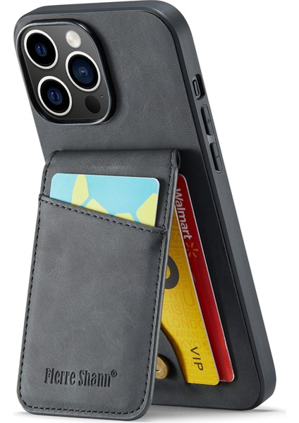 Xstepcase Apple iPhone 14 Pro Max Kickstand Telefon Kasa Kartı Tutucu Pu Deri + Tpu Kapağı (Yurt Dışından)