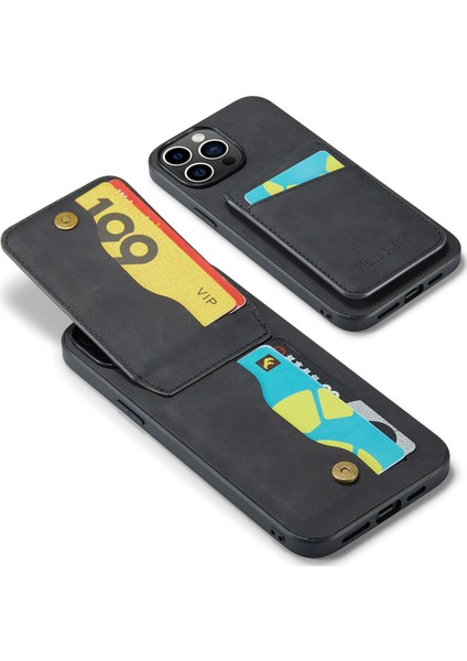 Xstepcase Apple iPhone 14 Pro Max Kickstand Telefon Kasa Kartı Tutucu Pu Deri + Tpu Kapağı (Yurt Dışından)