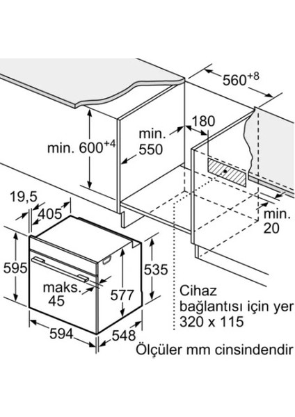 HB734G1W1 IQ700 Ankastre Fırın 60 x 60 cm Beyaz