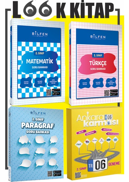 Bilfen Yayınları 2. Sınıf Yeni Nesil Türkçe Matematik Paragraf Soru Bankası Ankara Karması 2 . Sınıf