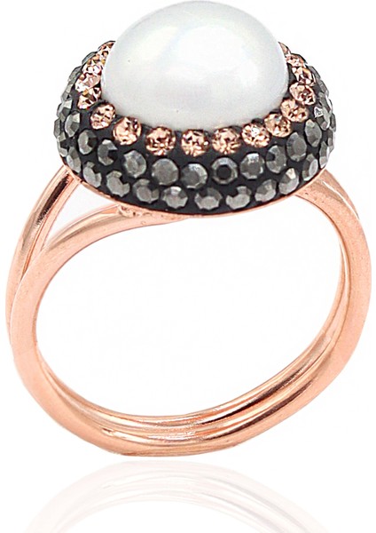 Inci ve Swarovski Taşlı 925 Ayar Bayan Gümüş Yüzük 201022334