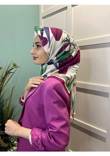 Nef Scarf Dijital Baskı Lale Desen Eşarp 00858