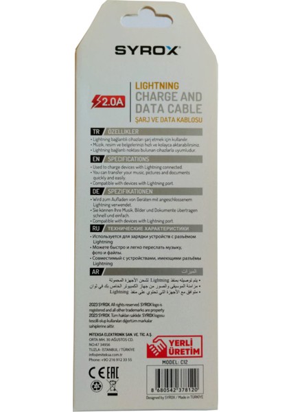 C12 2.0A Lıghtnıng Iphone Şarj ve Data Kablosu fırsatları