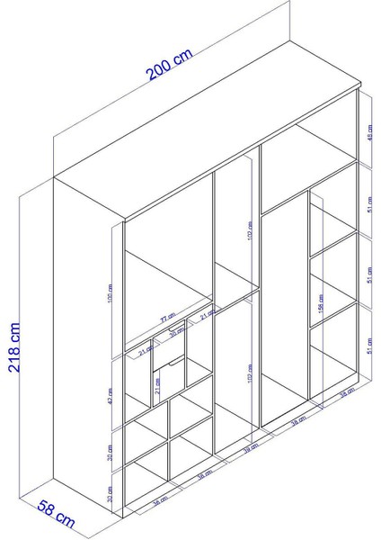 Luna 200'LÜK Gardırop