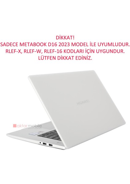 Huawei Matebook D16 2023 Uyumlu Kılıf Koruyucu Kapak Mat Şeffaf Tasarım Hava Kanallı Tam Koruma fiyatları