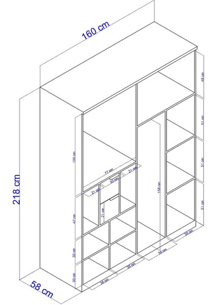 Sahra 160'LIK Gardırop