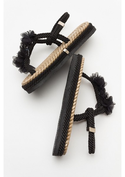 Santra Siyah Parmak Arası Kadın Sandalet fiyatları