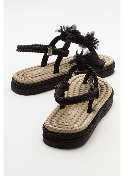 Santra Siyah Parmak Arası Kadın Sandalet fırsatları