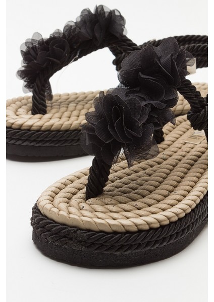 Santra Siyah Parmak Arası Kadın Sandalet indirimleri