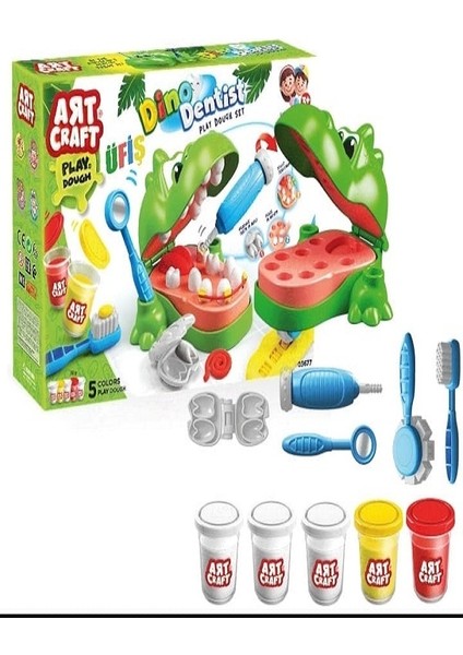 Oyuncak Dino Dişçi Oyun Hamuru Set Lisanslı