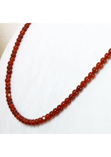 Kırmızı Akik Kadın Kolye 3 mm | Minimalist Kolye fiyatları