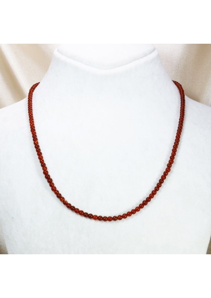 Kırmızı Akik Kadın Kolye 3 mm | Minimalist Kolye modelleri