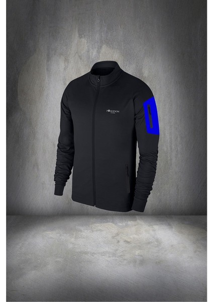 Erkek Siyah Supra Penye Fermuarlı Tasarım Eşofman Takımı S 3xl