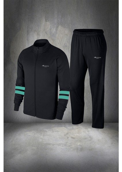 Erkek Siyah Rahat Supra Penye Tasarım Eşofman Takımı S 3xl