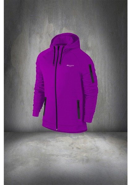 Erkek Mor Supra Penye Fermuarlı Cepli Rahat Full Eşofman Takımı S 3xl fiyatları