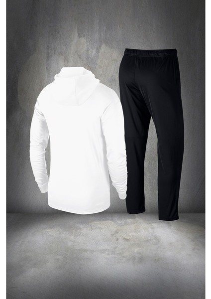 Erkek Beyaz Supra Penye Cepli Rahat Kapüşonlu Eşofman Takım Seti S 3xl fırsatları