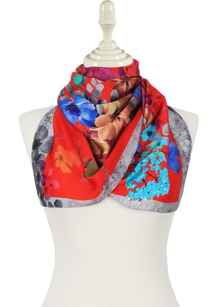 Kırmızı Floral İpeksi Fular fiyatları