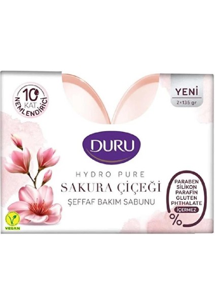 Hydro Pure Sakura Çiçeği Şeffaf Bakım Sabunu 2 x 135 gr