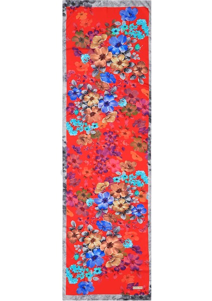 Kırmızı Floral İpeksi Fular fırsatları