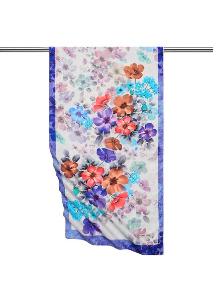 Mor Floral İpeksi Fular