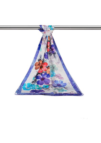 Mor Floral İpeksi Fular