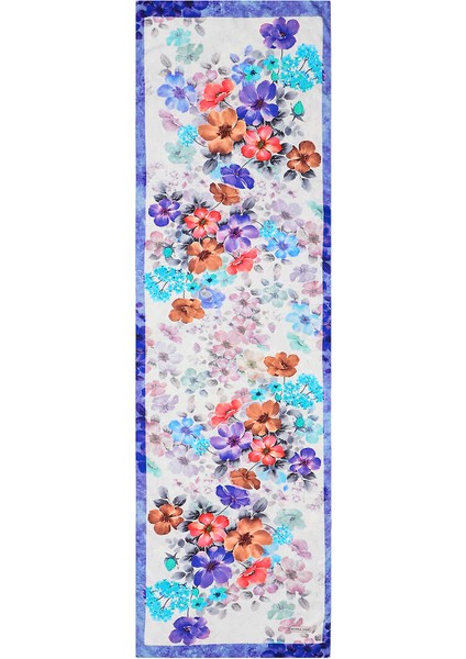 Mor Floral İpeksi Fular