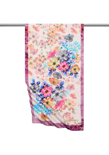 Fuşya Floral İpeksi Fular