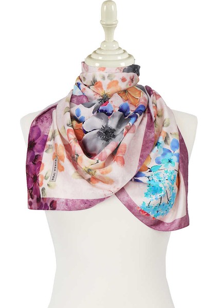 Fuşya Floral İpeksi Fular fiyatları