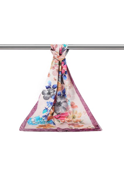 Fuşya Floral İpeksi Fular modelleri