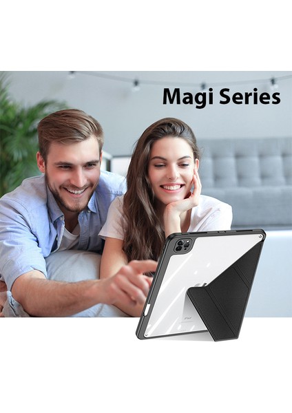 Ason Plus Dux Ducis iPad Pro 12.9 2022-2021-2020-2018 Kılıf Magi Series Kalem Tutuculu Uyku Modlu Kapaklı K