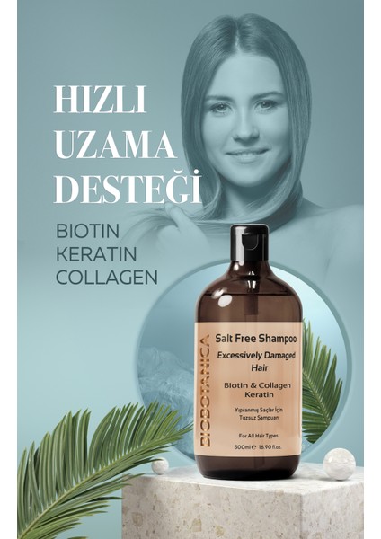 Yıpranmış Tuzsuz Saç Şampuanı - Keratin Biotin Kolajen