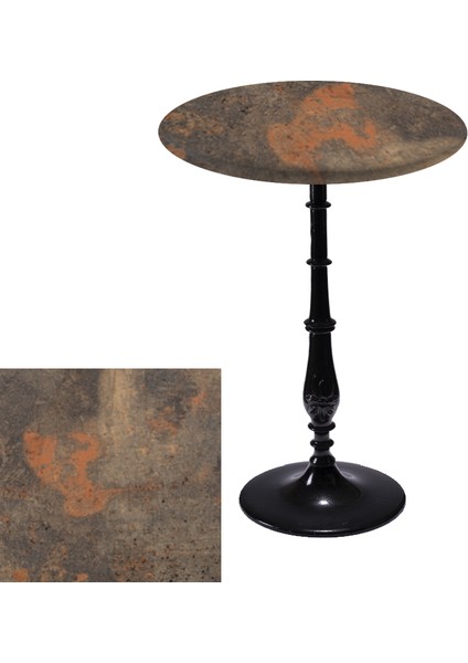 Bistro Döküm Masa (ÇIPA-6006 Werzalit Yuvarlak Q 60CM) - Metalic Oxid 1
