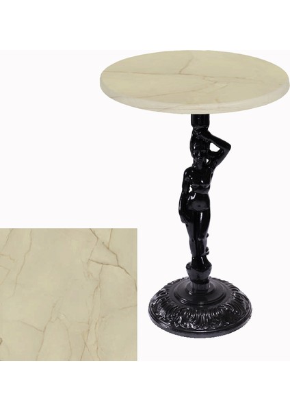 Bistro Döküm Masa (Çipa Angel Werzalit Yuvarlak Q 70CM) - Golden Marble