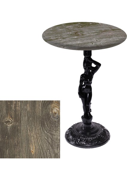 Bistro Döküm Masa (Çipa Angel Werzalit Yuvarlak Q 70CM) - Old Pine