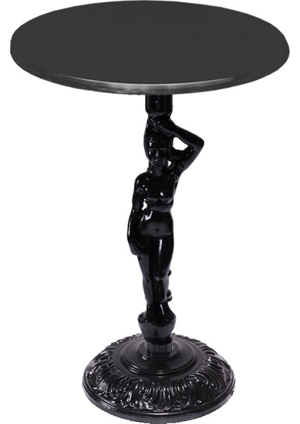 Bistro Döküm Masa (Çipa Angel Werzalit Yuvarlak Q 70CM) - Siyah