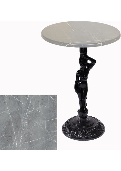 Bistro Döküm Masa (Çipa Angel Werzalit Yuvarlak Q 70CM) - Light Temperado