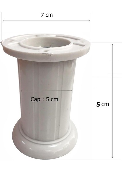 Safir Plastik Ayak Mobilya Koltuk Ayağı Siyah 5 cm