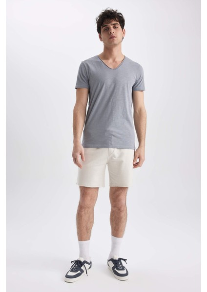 Slim Fit V Yaka Kısa Kollu Basic Tişört M4791AZ23SM fiyatları